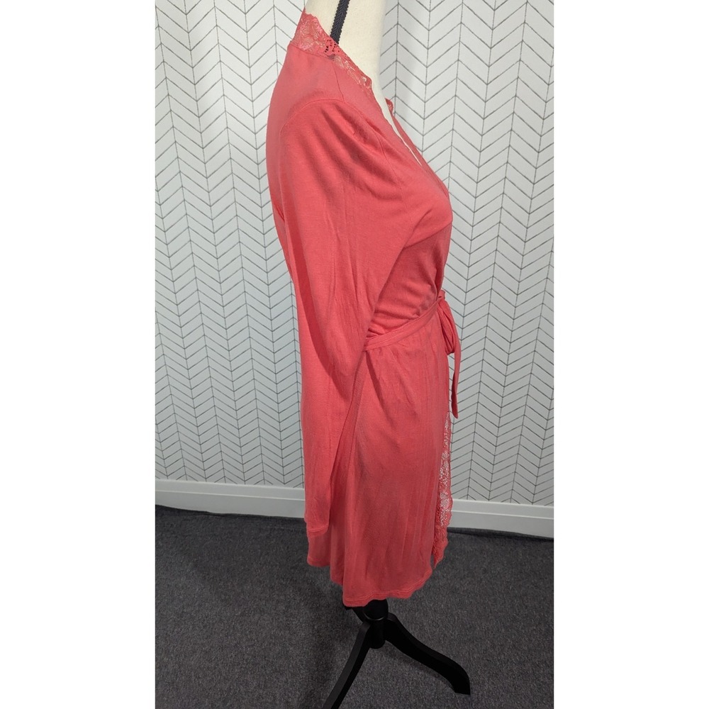 Eberjey Robe Women's Medium Coral‎ Lace Loungewear Boudoir Romantic Cottagecore - Picture 9 of 12